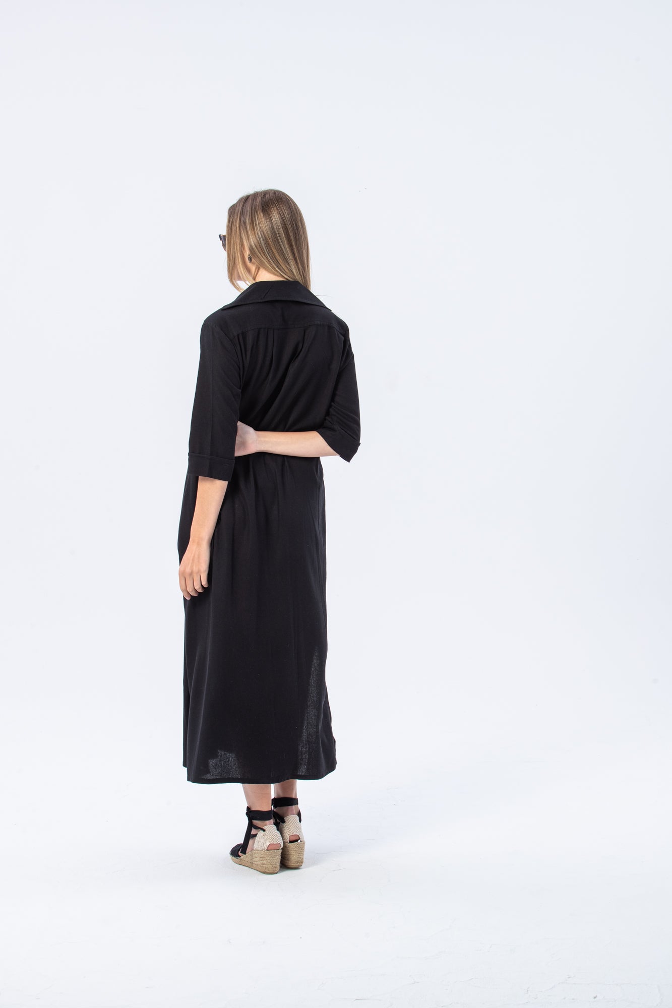 Santorini Pintuck Dress - Black