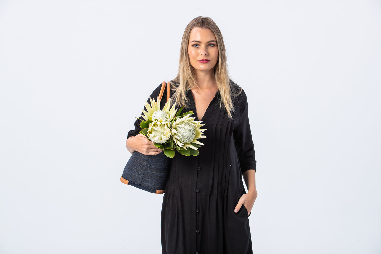 Santorini Pintuck Dress - Black