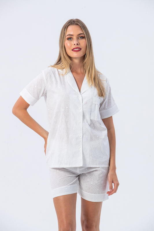 Short Pyjama Set - White