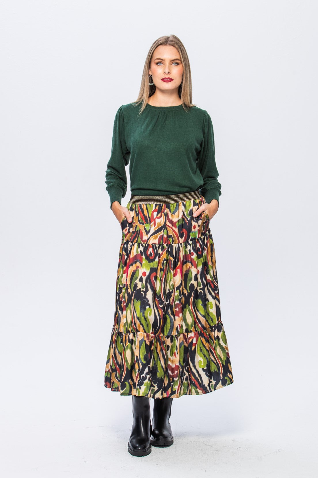 Marbella Tiered Skirt - Abstract