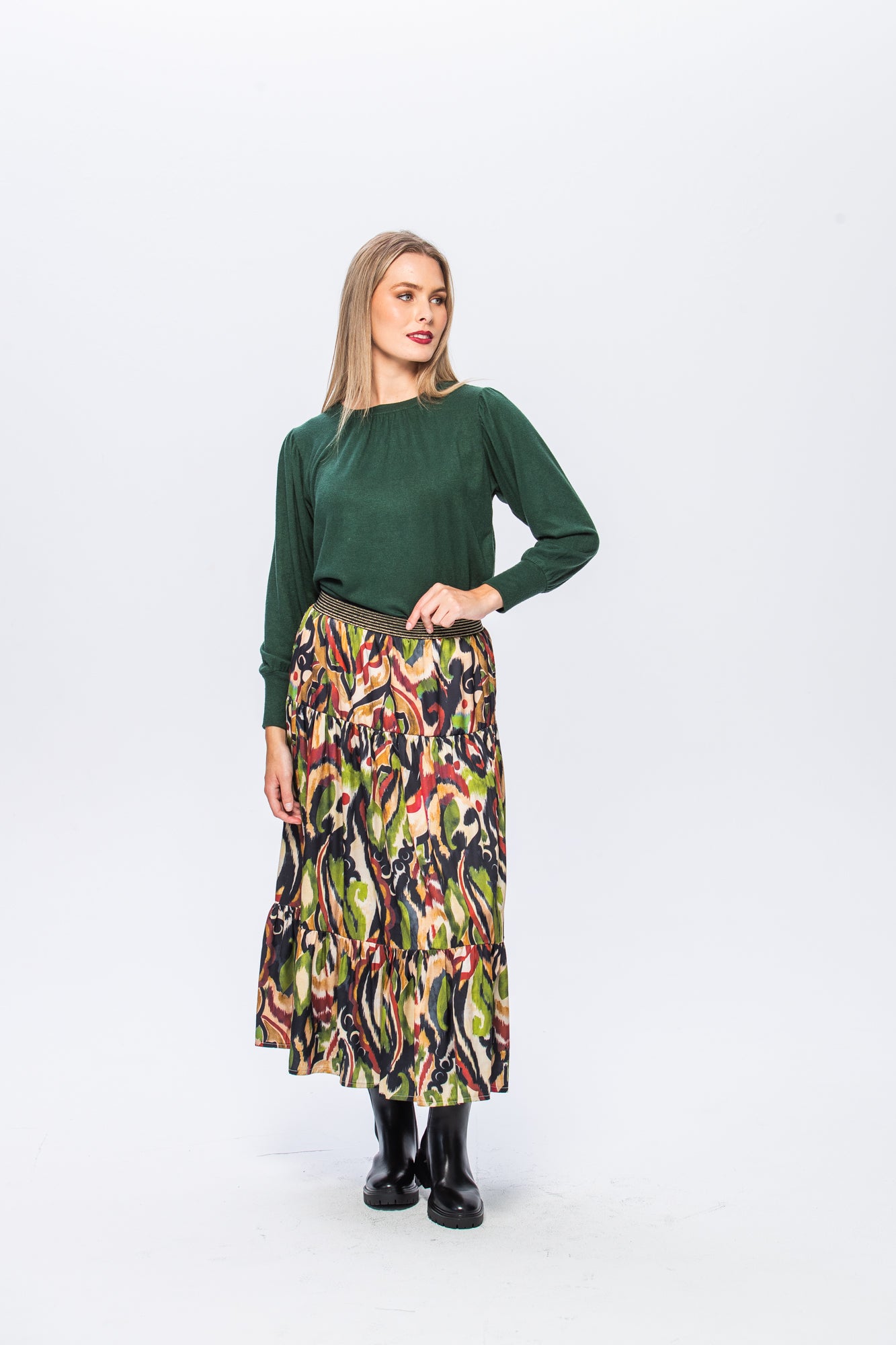 Marbella Tiered Skirt - Abstract