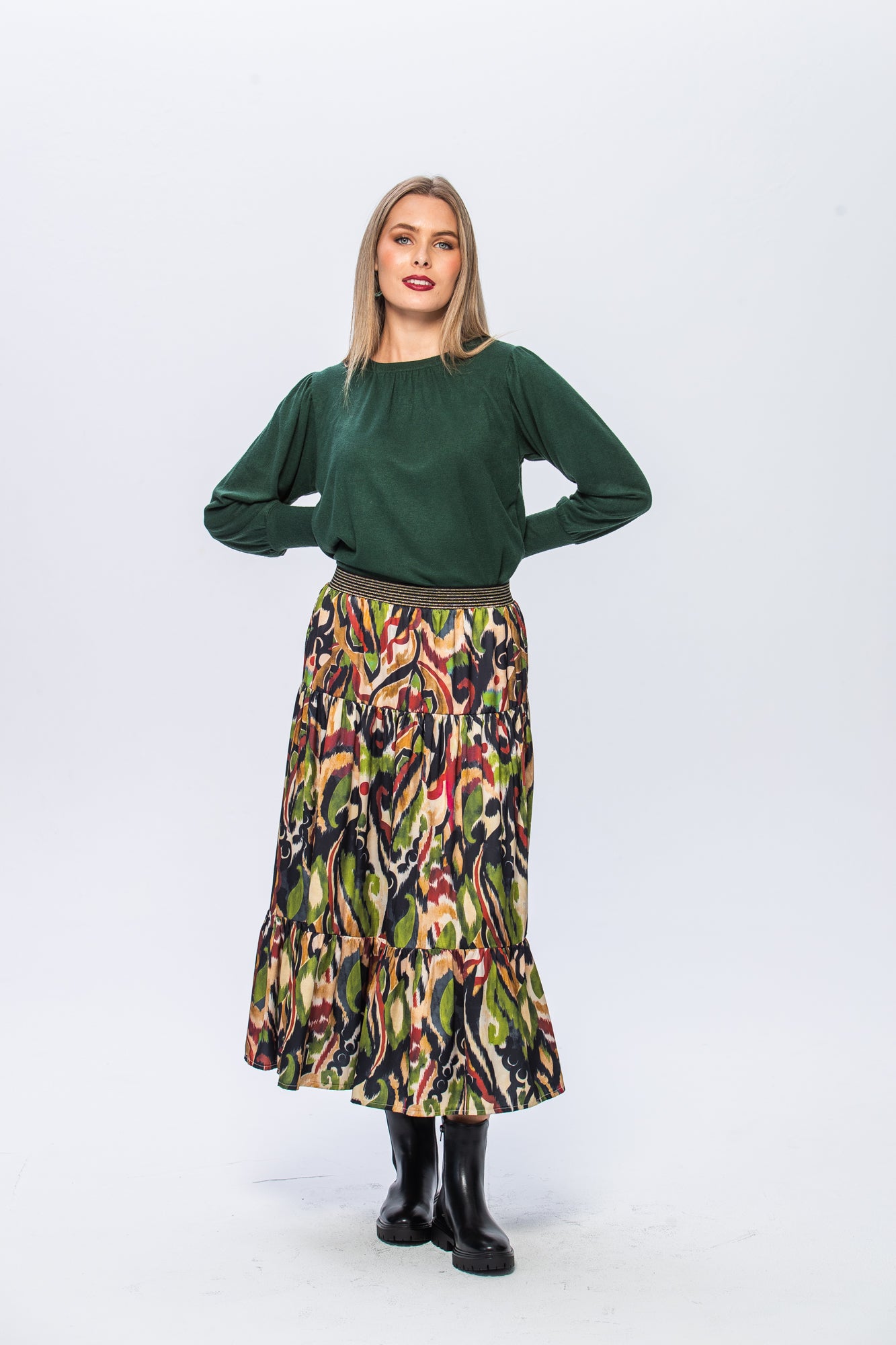 Marbella Tiered Skirt - Abstract
