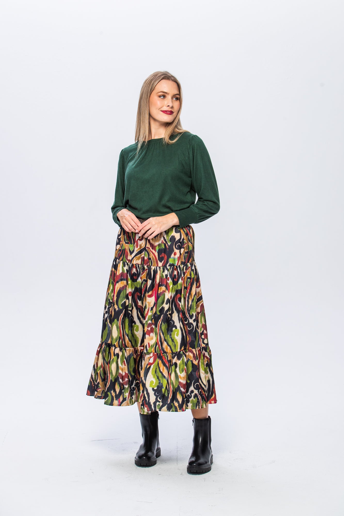 Marbella Tiered Skirt - Abstract