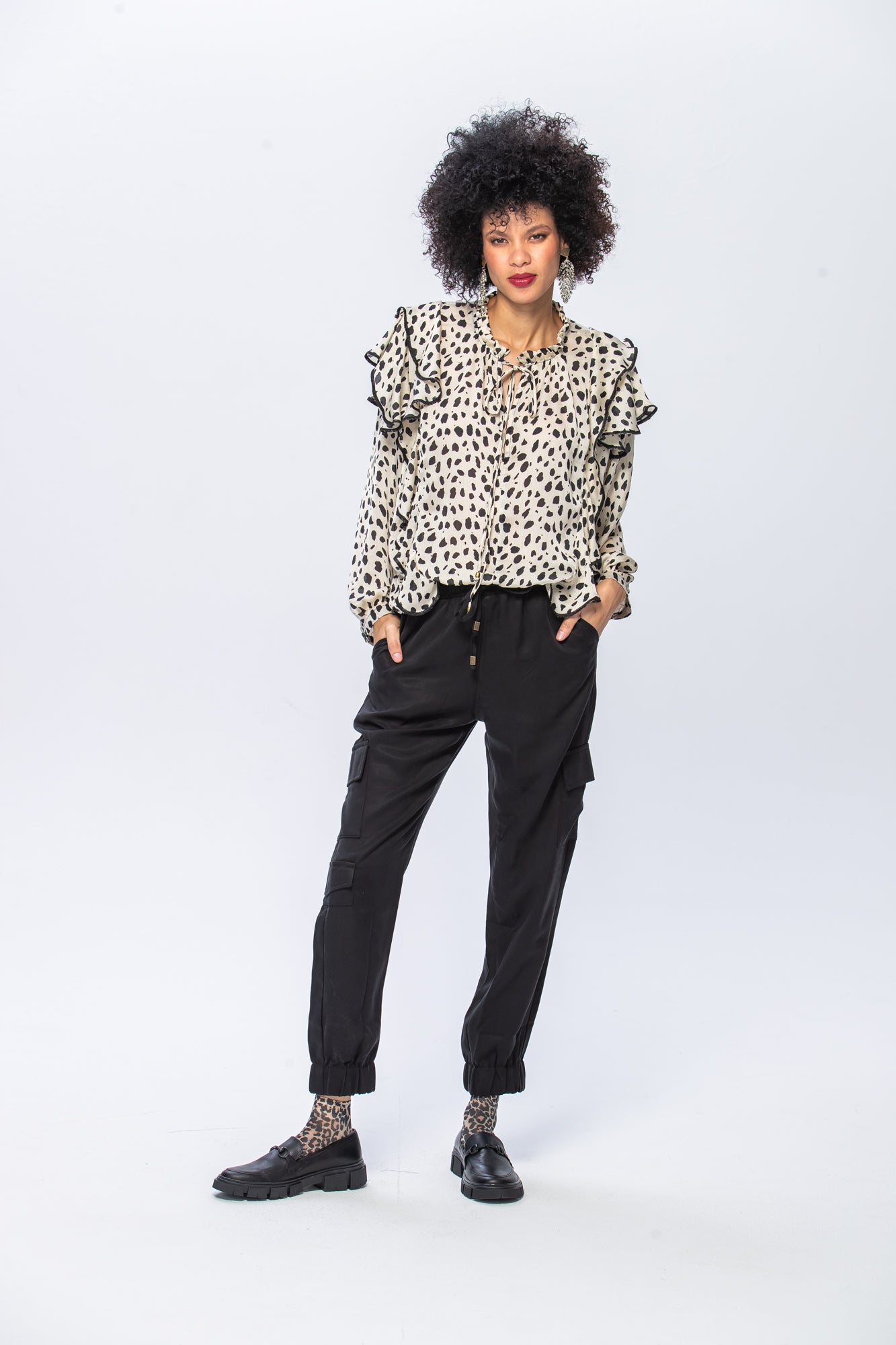 Bardot Winter Shirt - Creme & Black