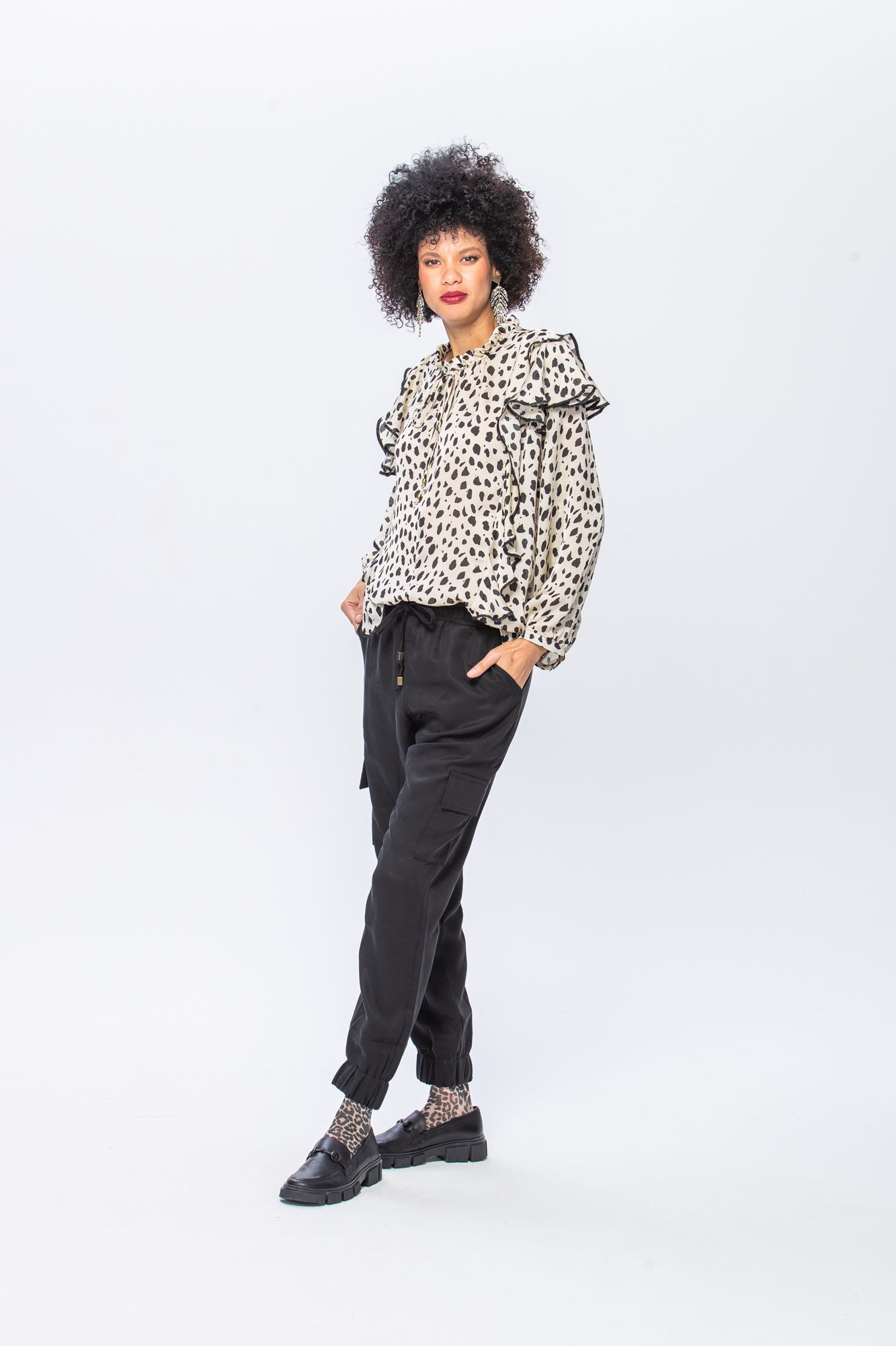 Bardot Winter Shirt - Creme & Black