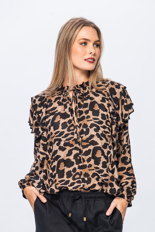 Bardot Winter Shirt - Black and Mocca