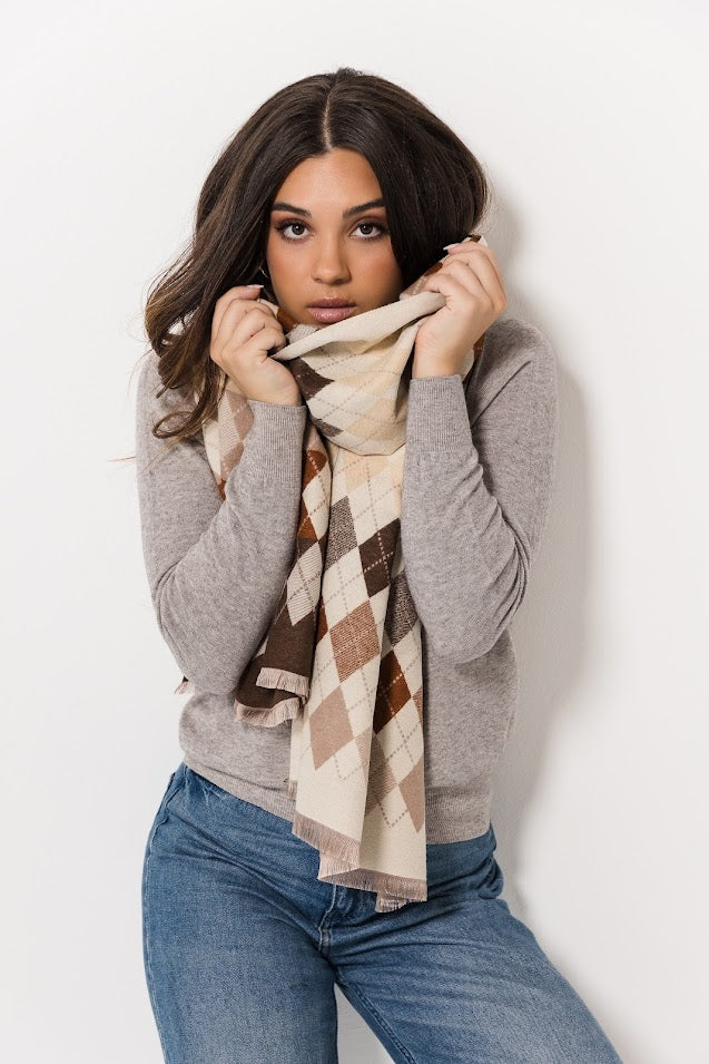 Argyle Wrap - Ecru