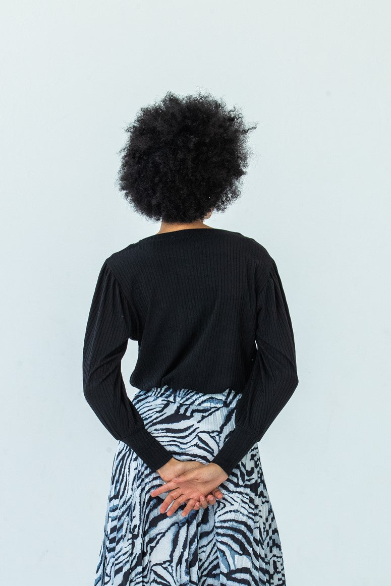 Paros Winter Puff Tee - Black