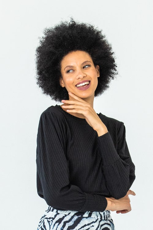 Paros Winter Puff Tee - Black