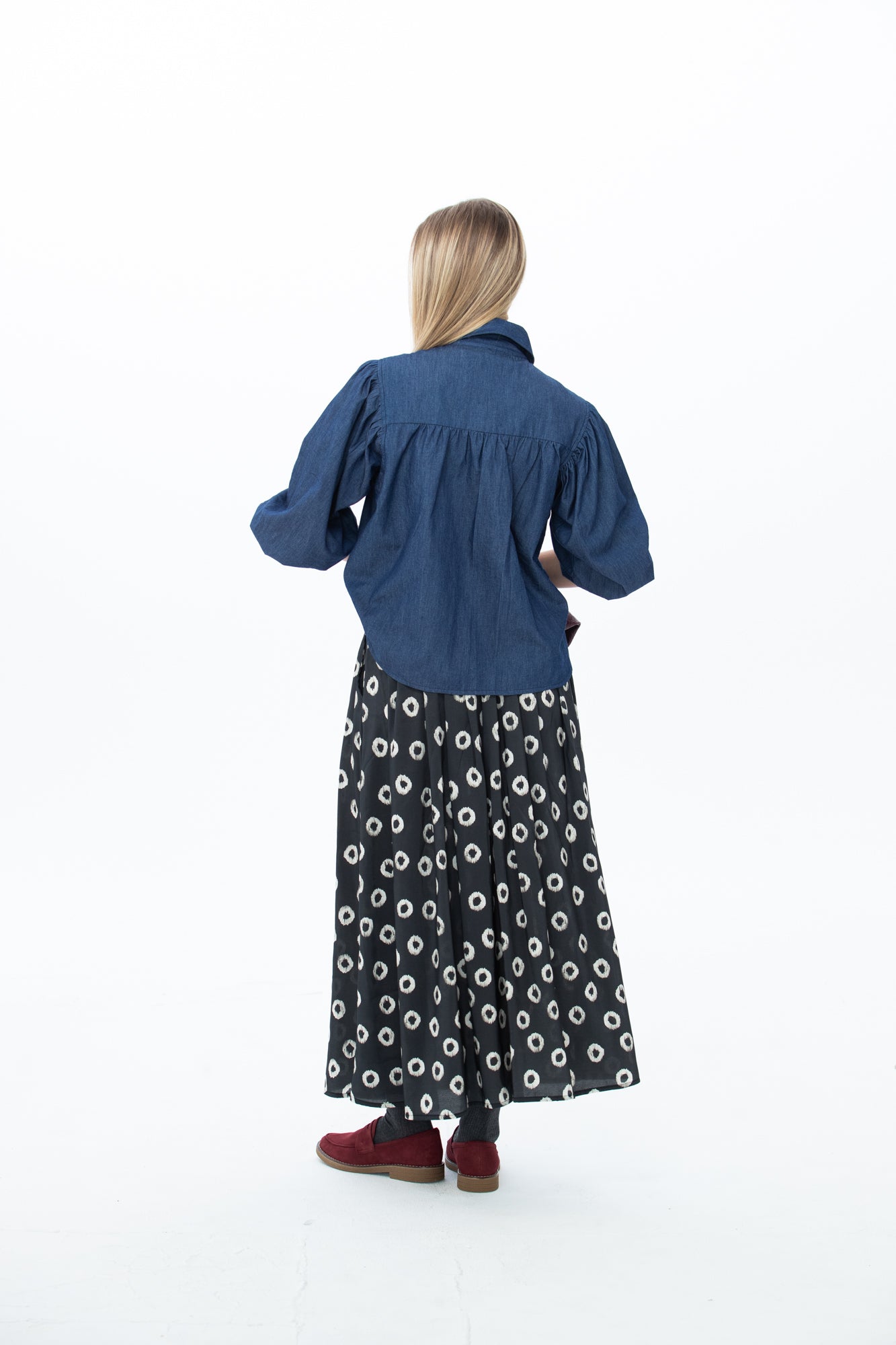 Harper Polka Dot Shirt – Denim