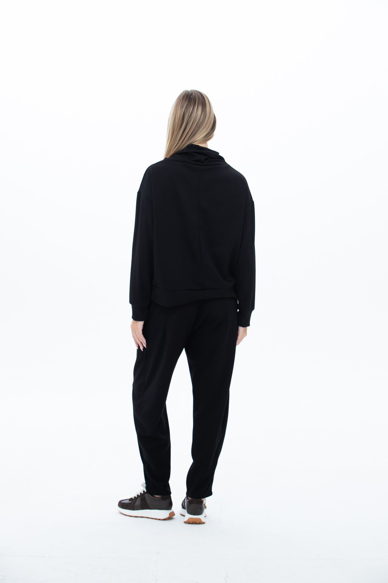 Audrey Cowl Neck Top - Black