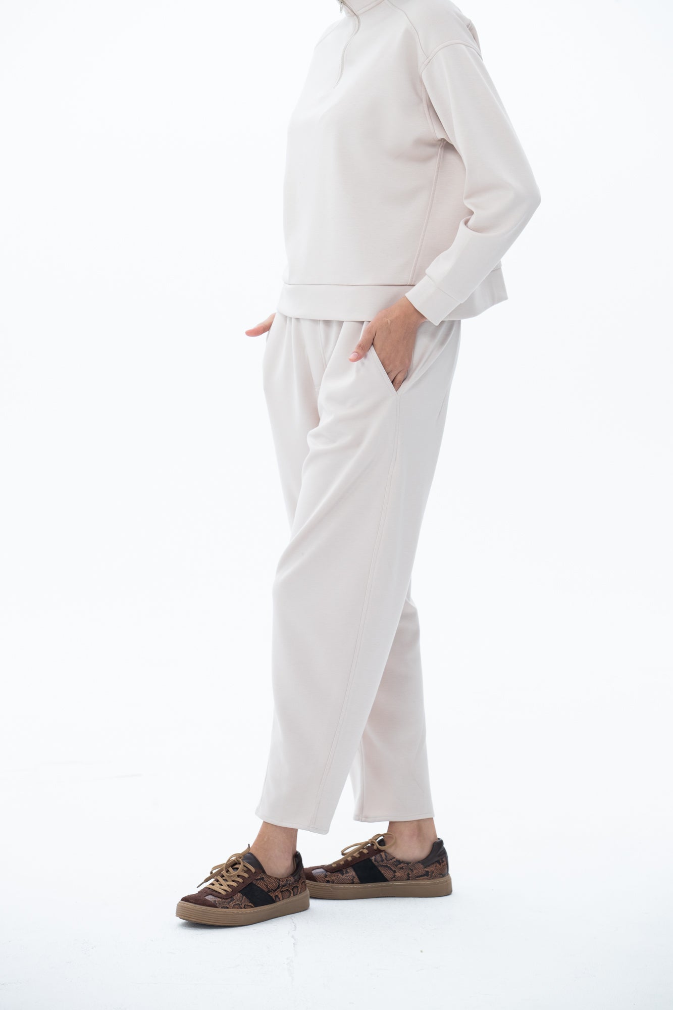 Parker Barrel Trackpants - Creme
