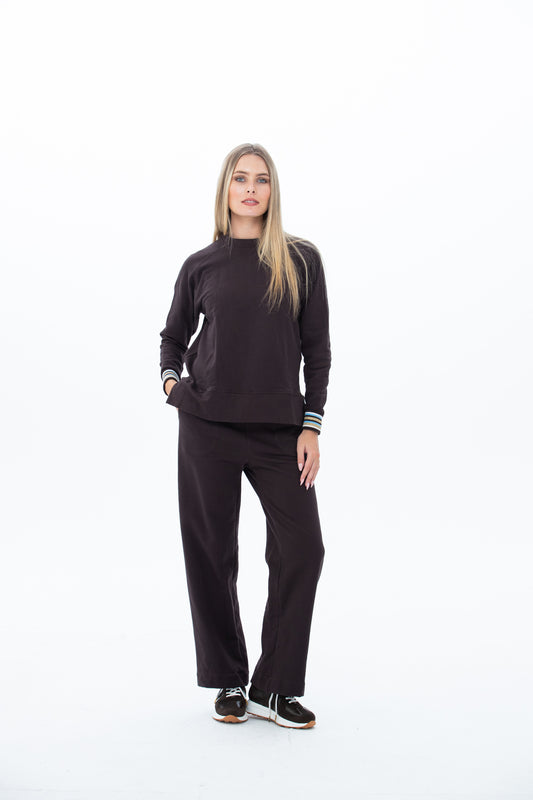 Nina Wide Leg Pants - Chocolate