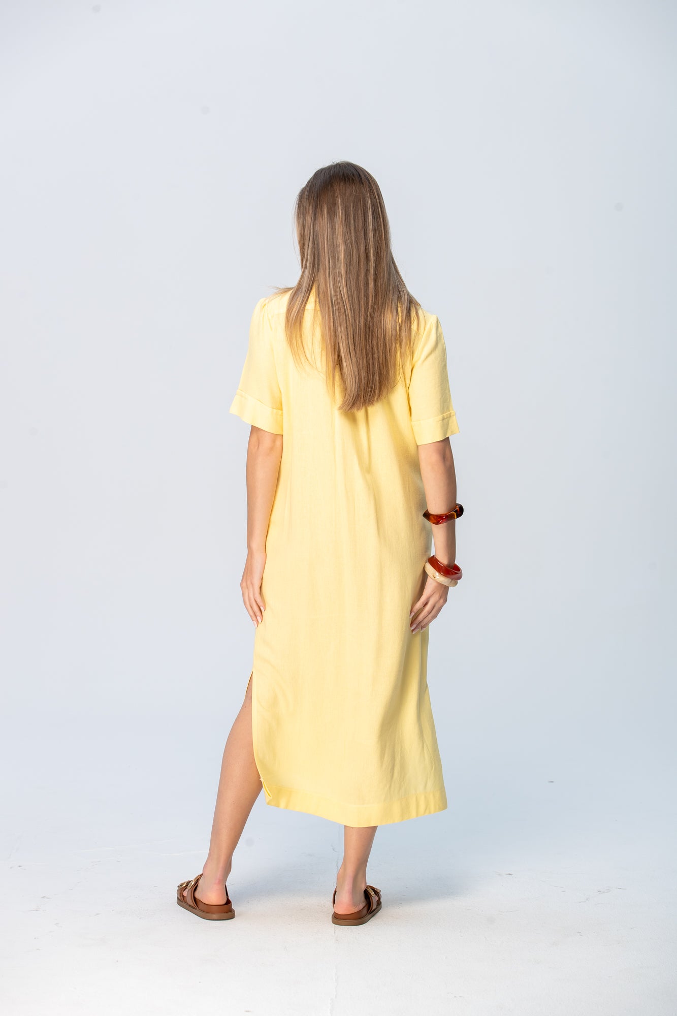 Santorini Pintuck Dress -Butter Yellow