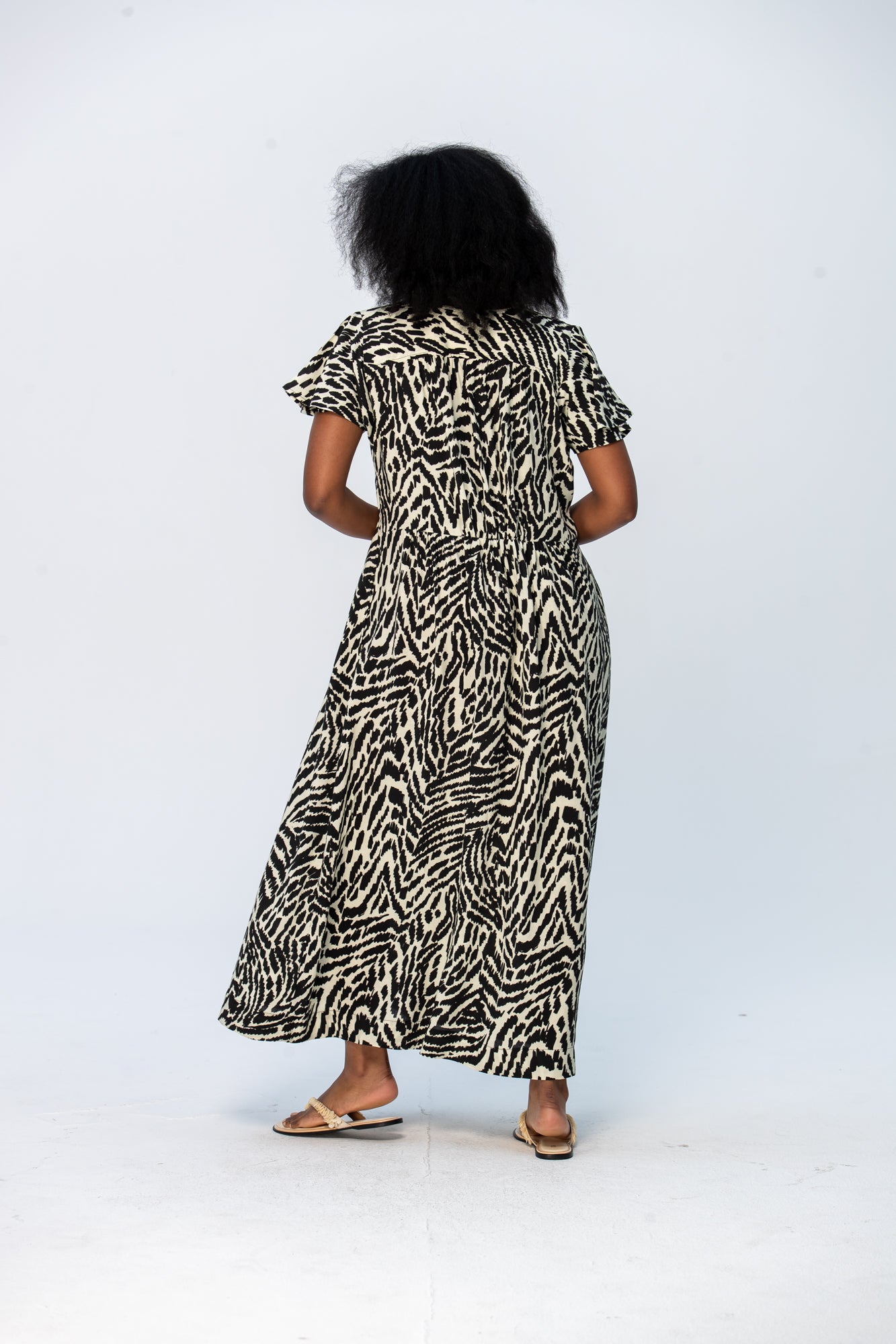 Riveria Dress - Black and Creme