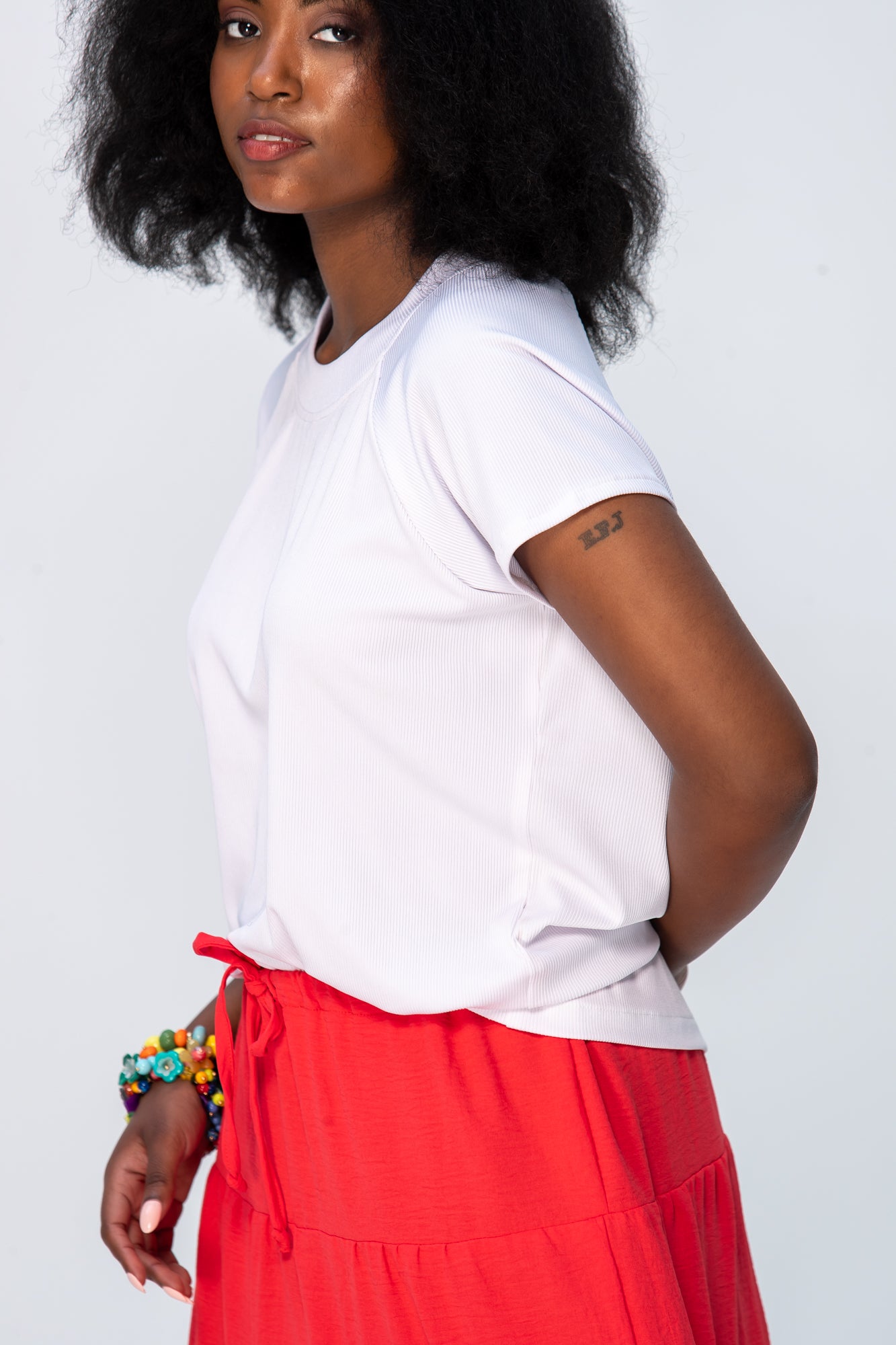 Rosa Summer Round Neck Tee - White