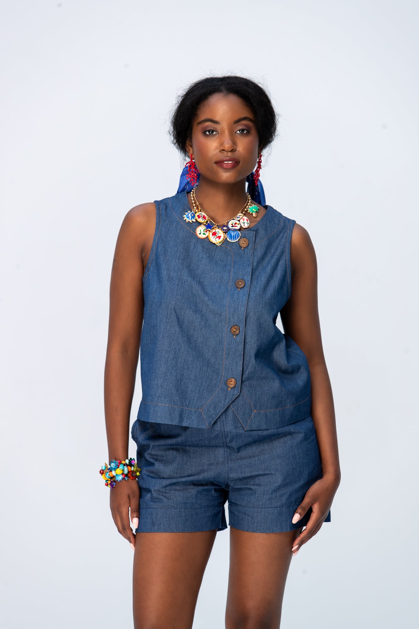 Maya Waistcoat - Denim