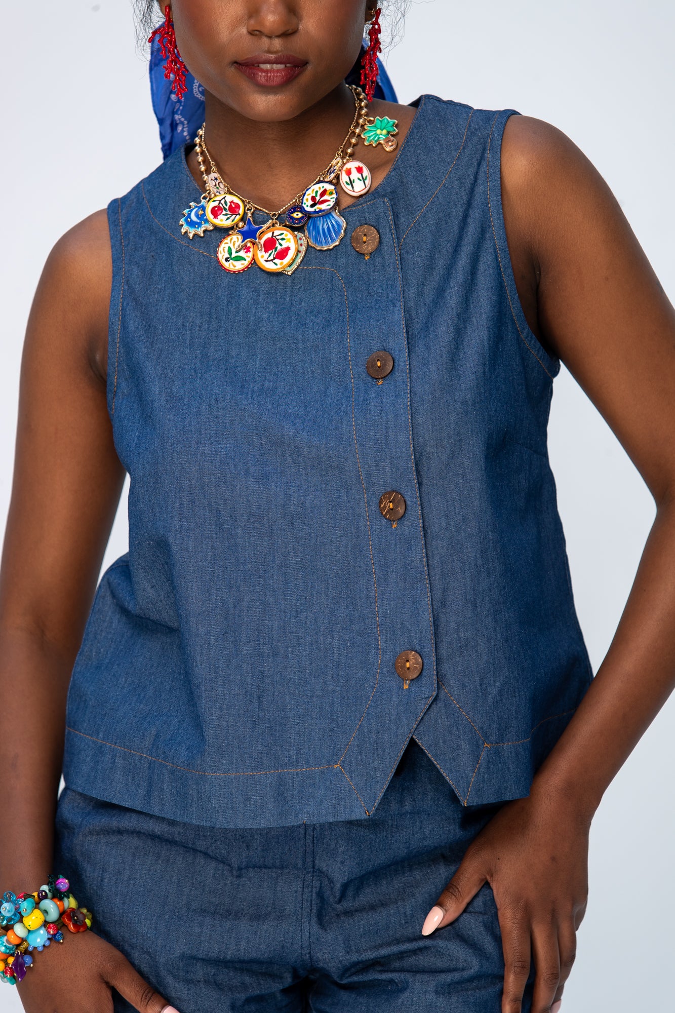 Maya Waistcoat - Denim