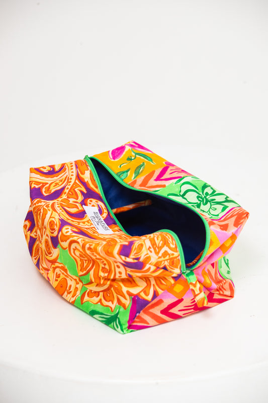 The Intentional Toiletry Bag - Orange Floral