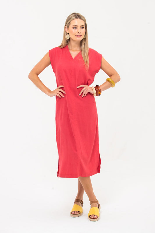 Claire Dress - Coral