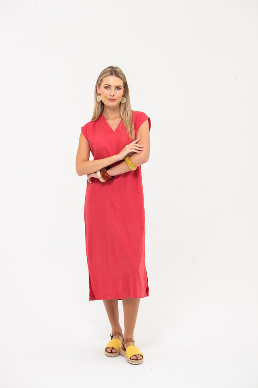Claire Dress - Coral