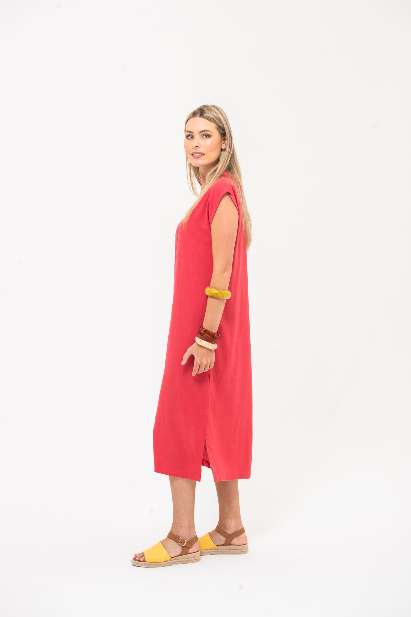Claire Dress - Coral