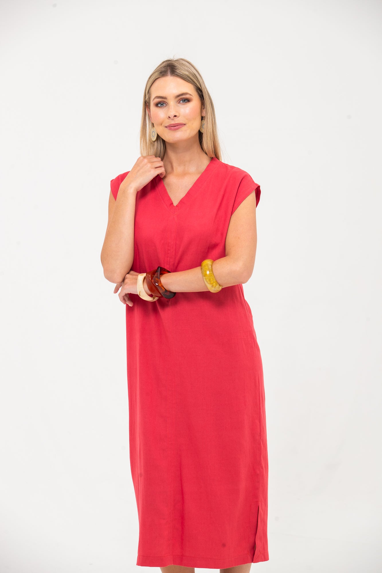 Claire Dress - Coral