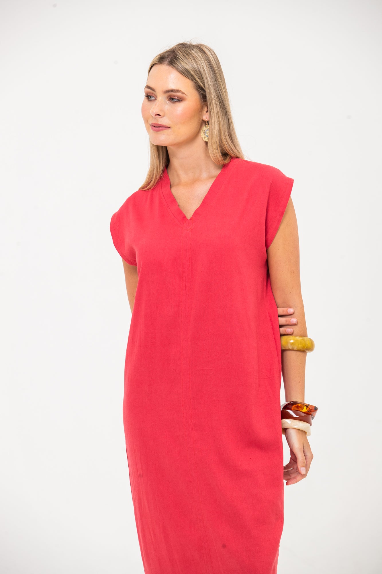 Claire Dress - Coral