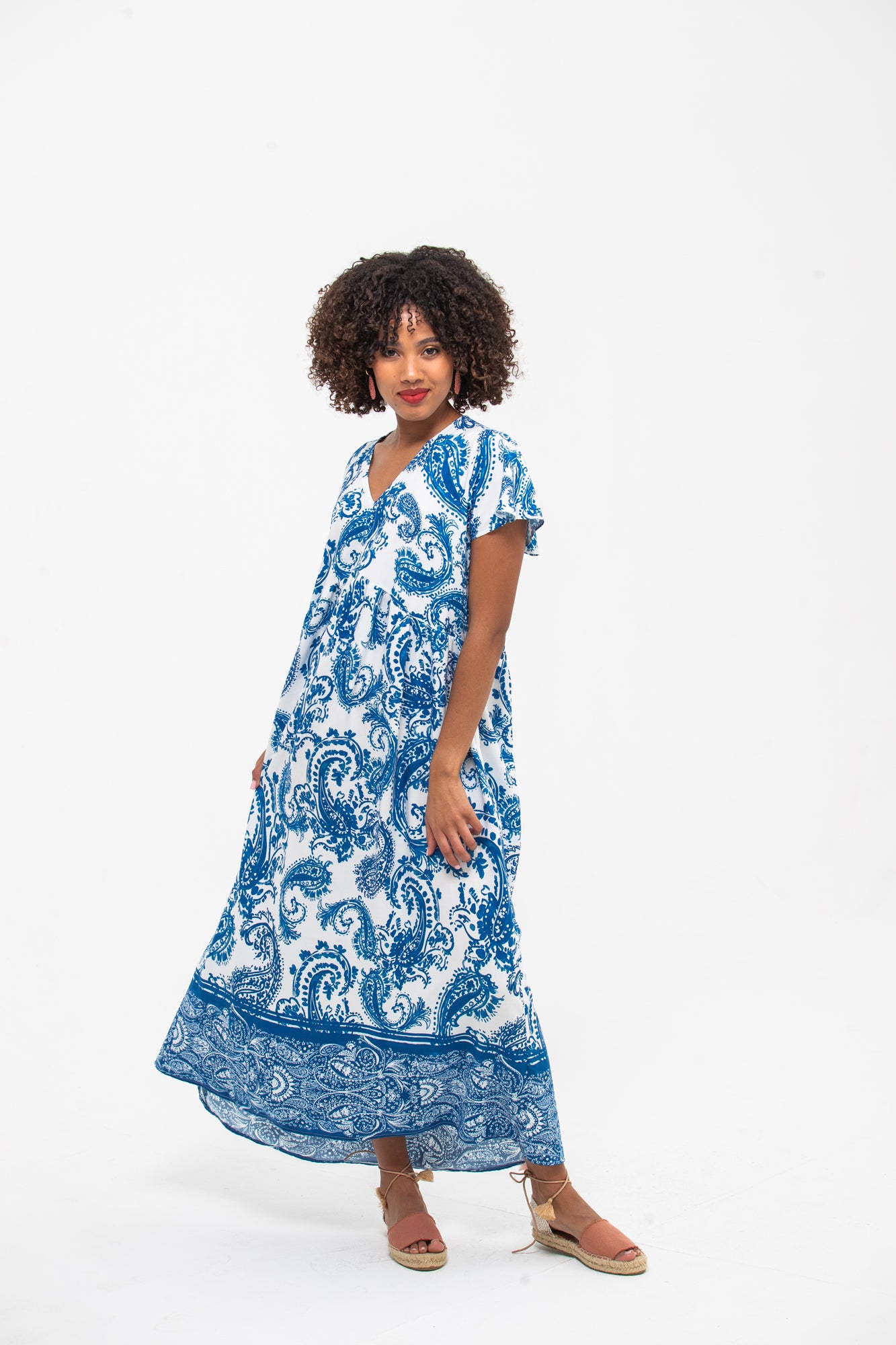 Riveria Dress - Blue Paisley