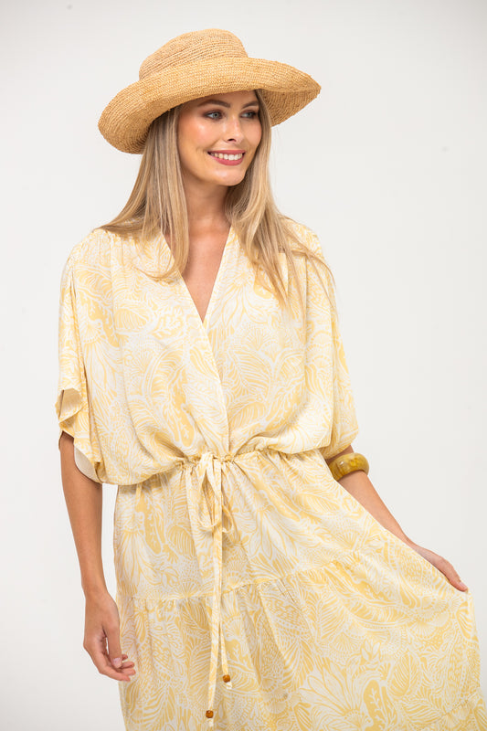 Grace Maxi Dress - Yellow and White