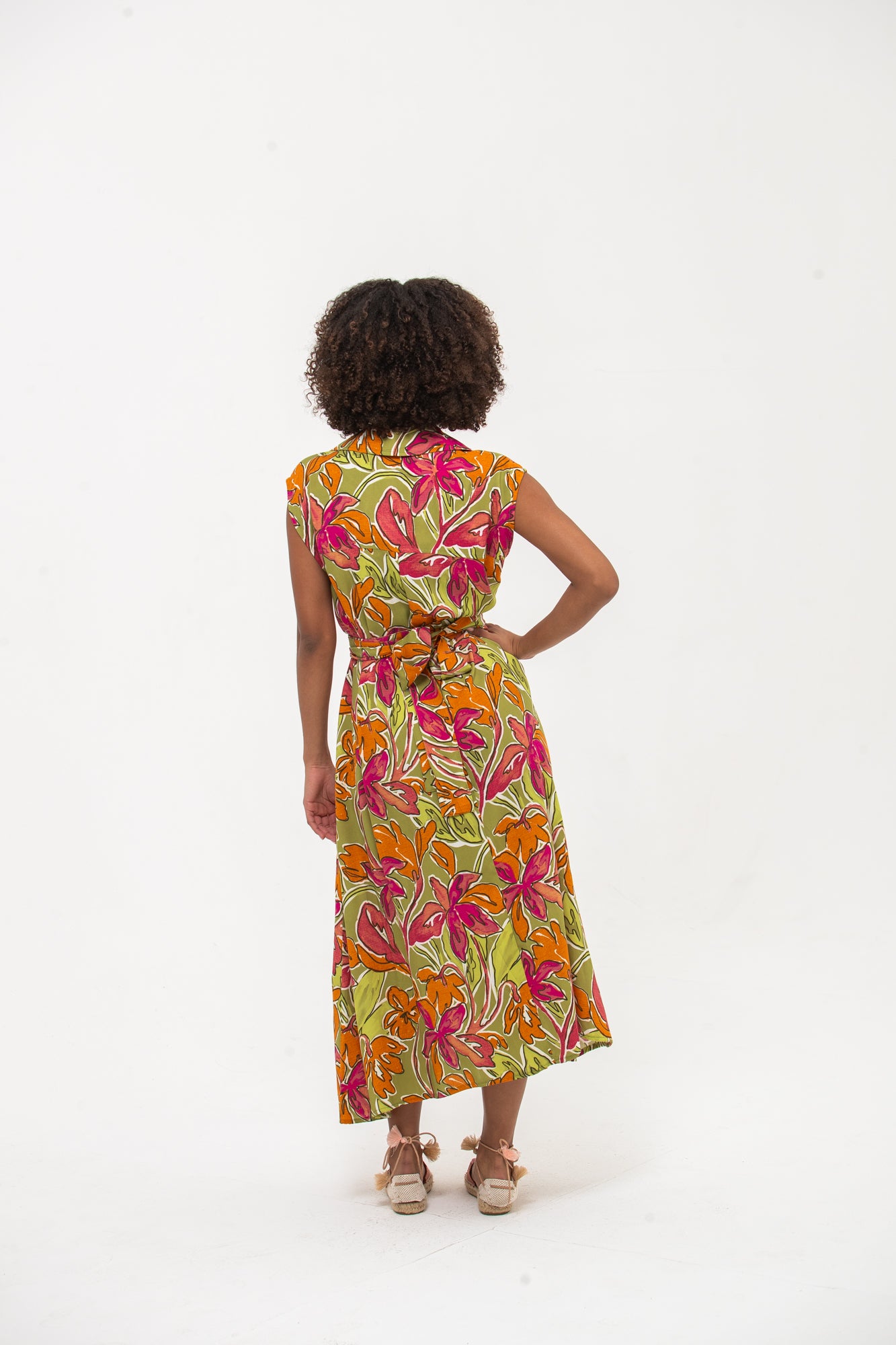 Cabo Dress - Green and Pink