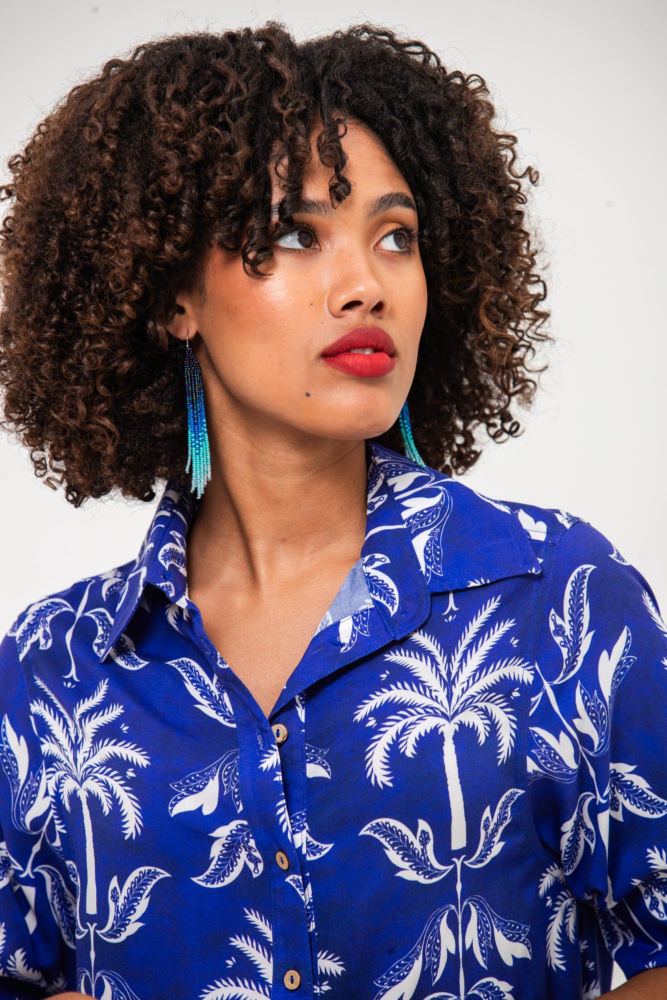 Nina Shirt Dress - Blue & White