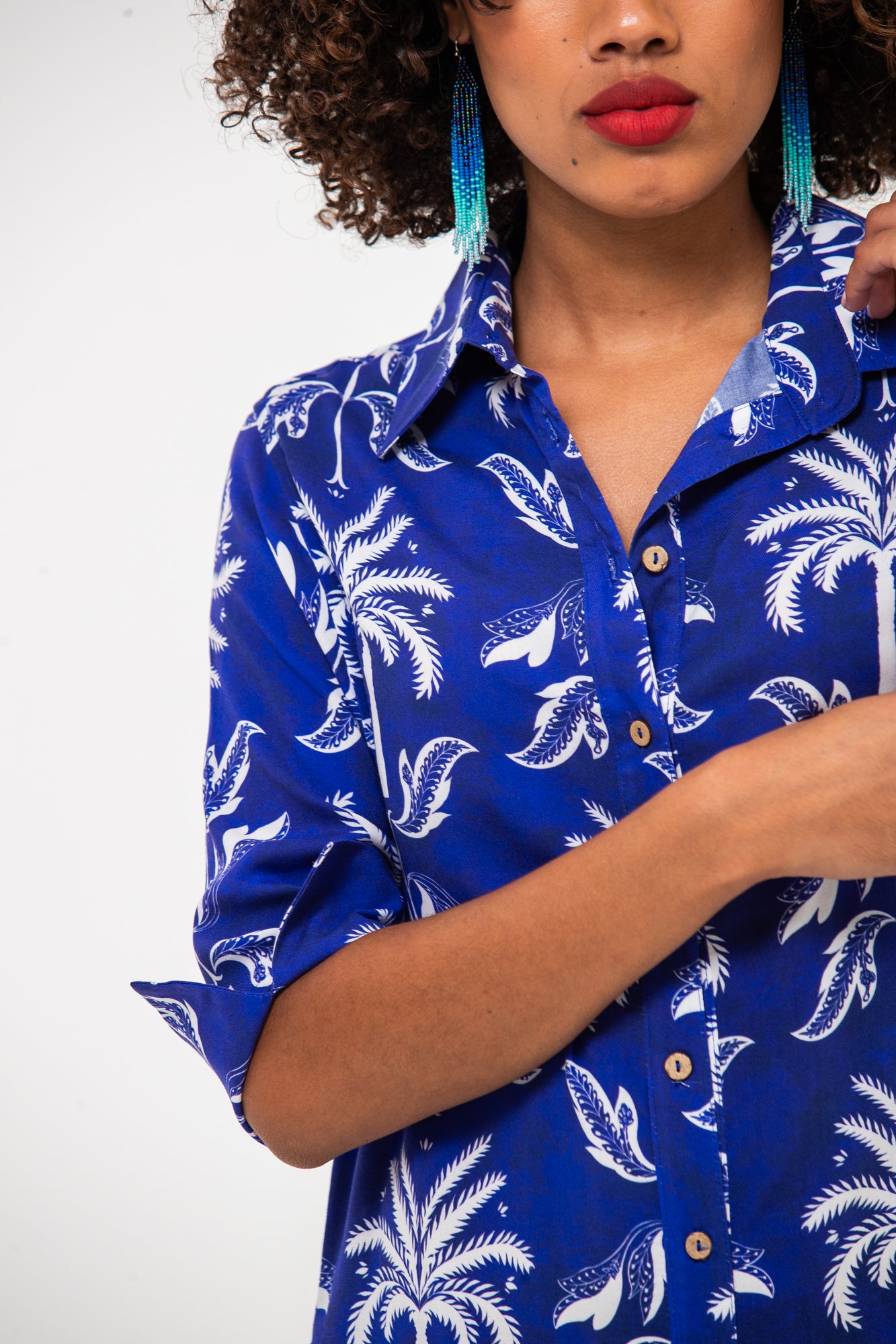 Nina Shirt Dress - Blue & White