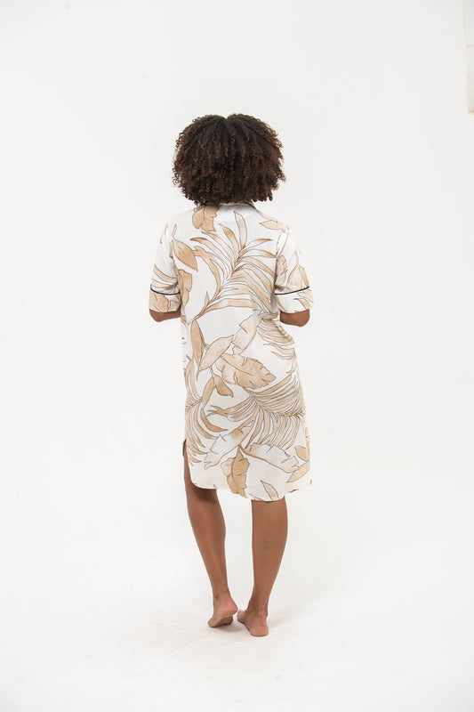 Summer Nightshirt - Creme & White
