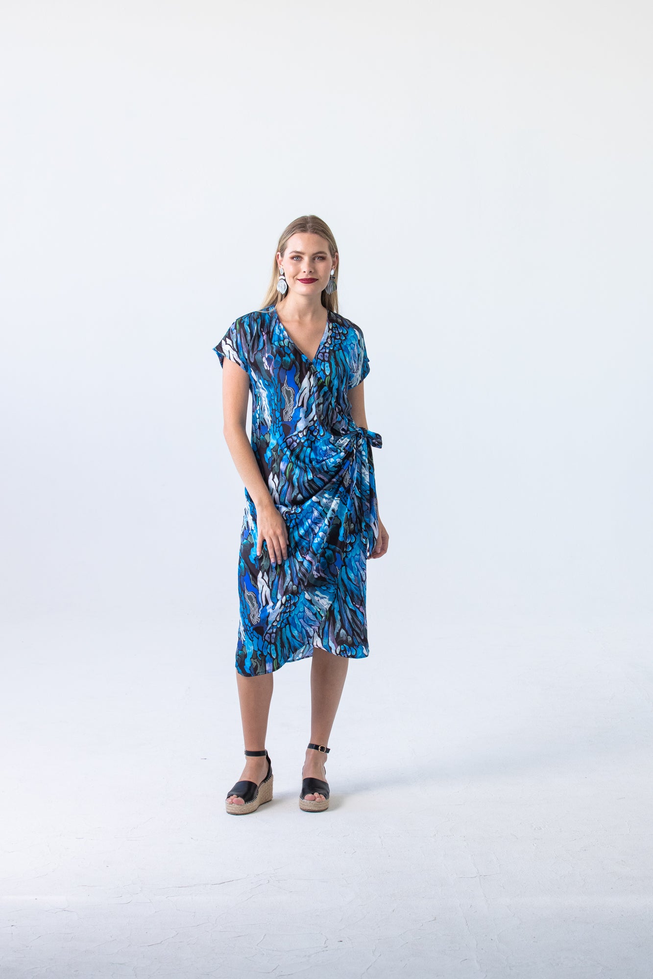 Riveria Wrap Dress - Shades of Blue