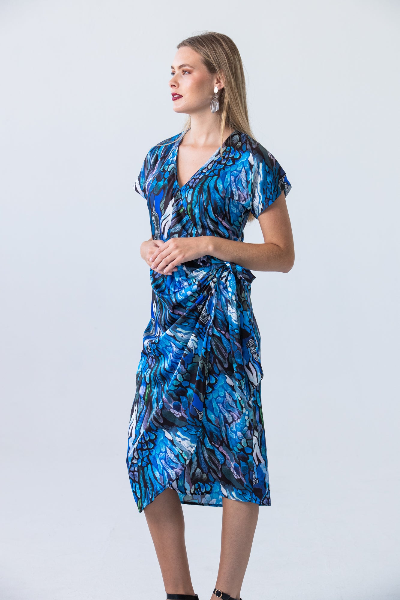Riveria Wrap Dress - Shades of Blue