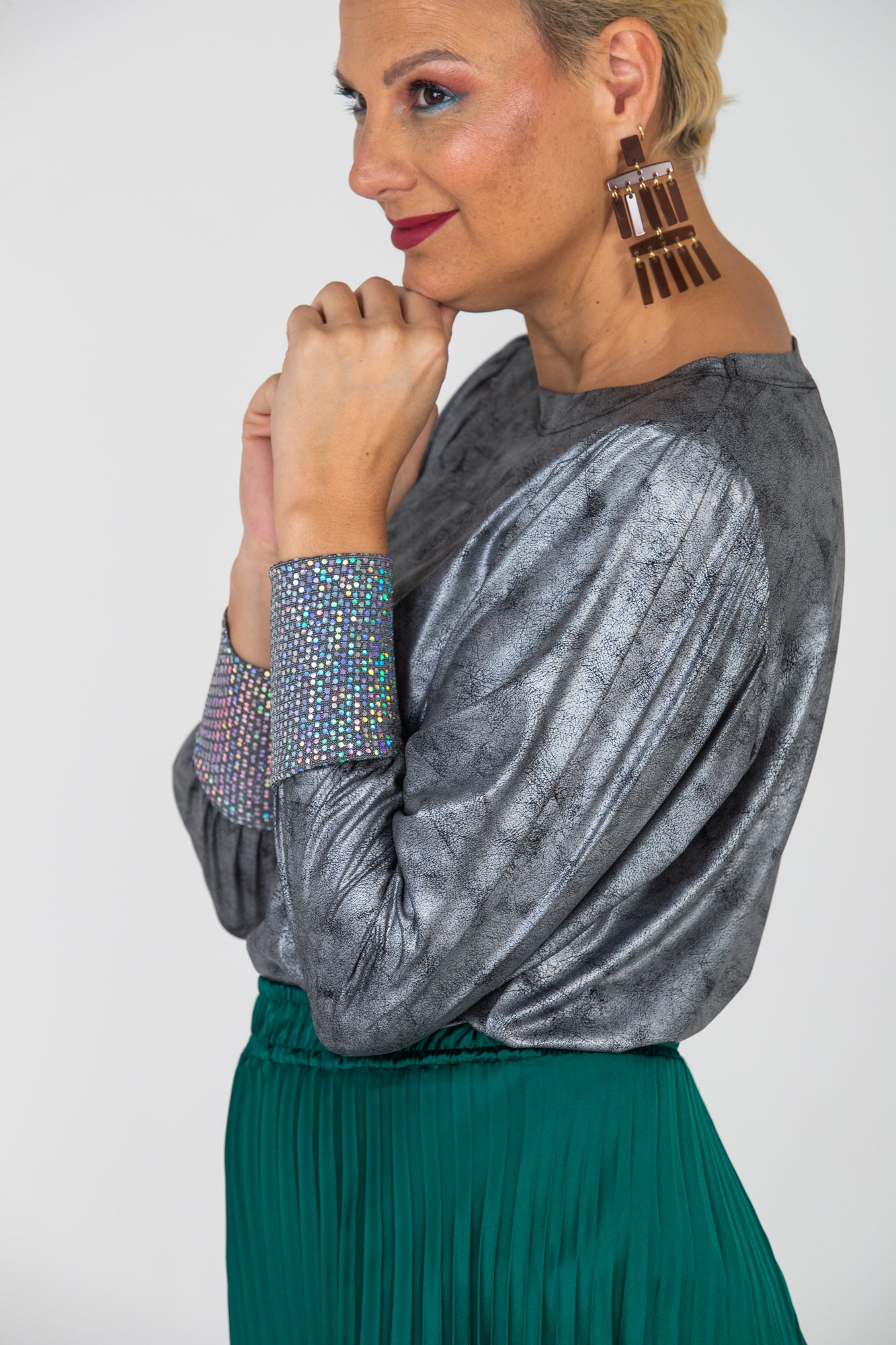 Paros Winter Puff Tee - Silver & Sequins