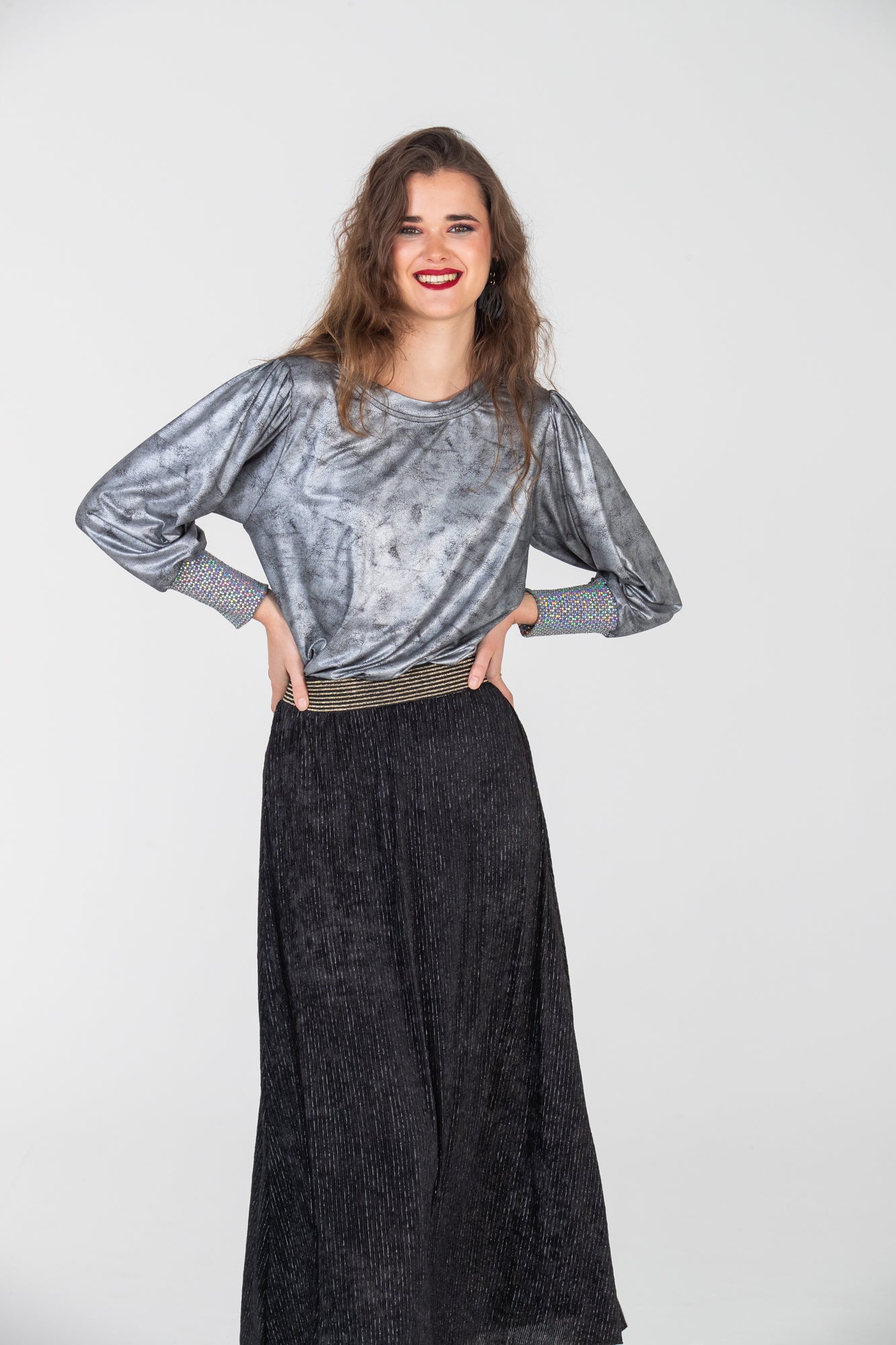 Paros Winter Puff Tee - Silver & Sequins