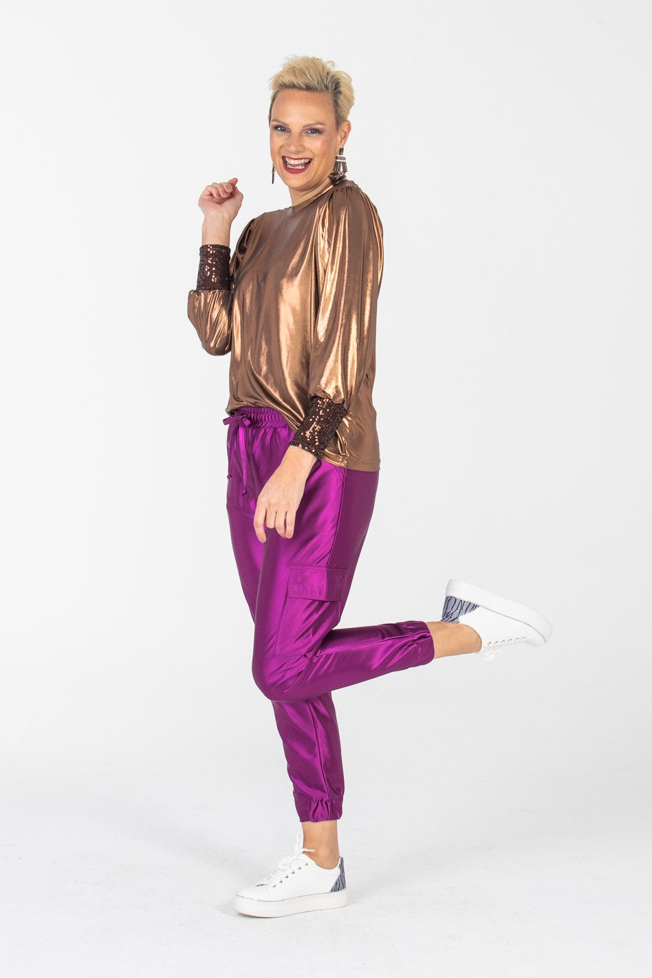 Paros Winter Puff Tee - Bronze & Sequins