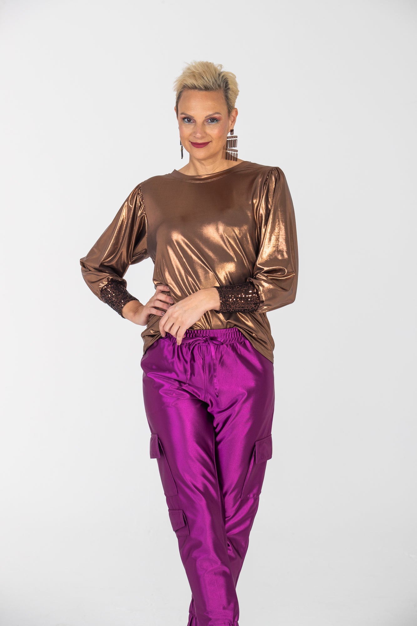 Paros Winter Puff Tee - Bronze & Sequins