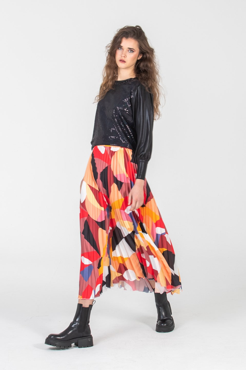 London Sunray pleated skirt - Abstract