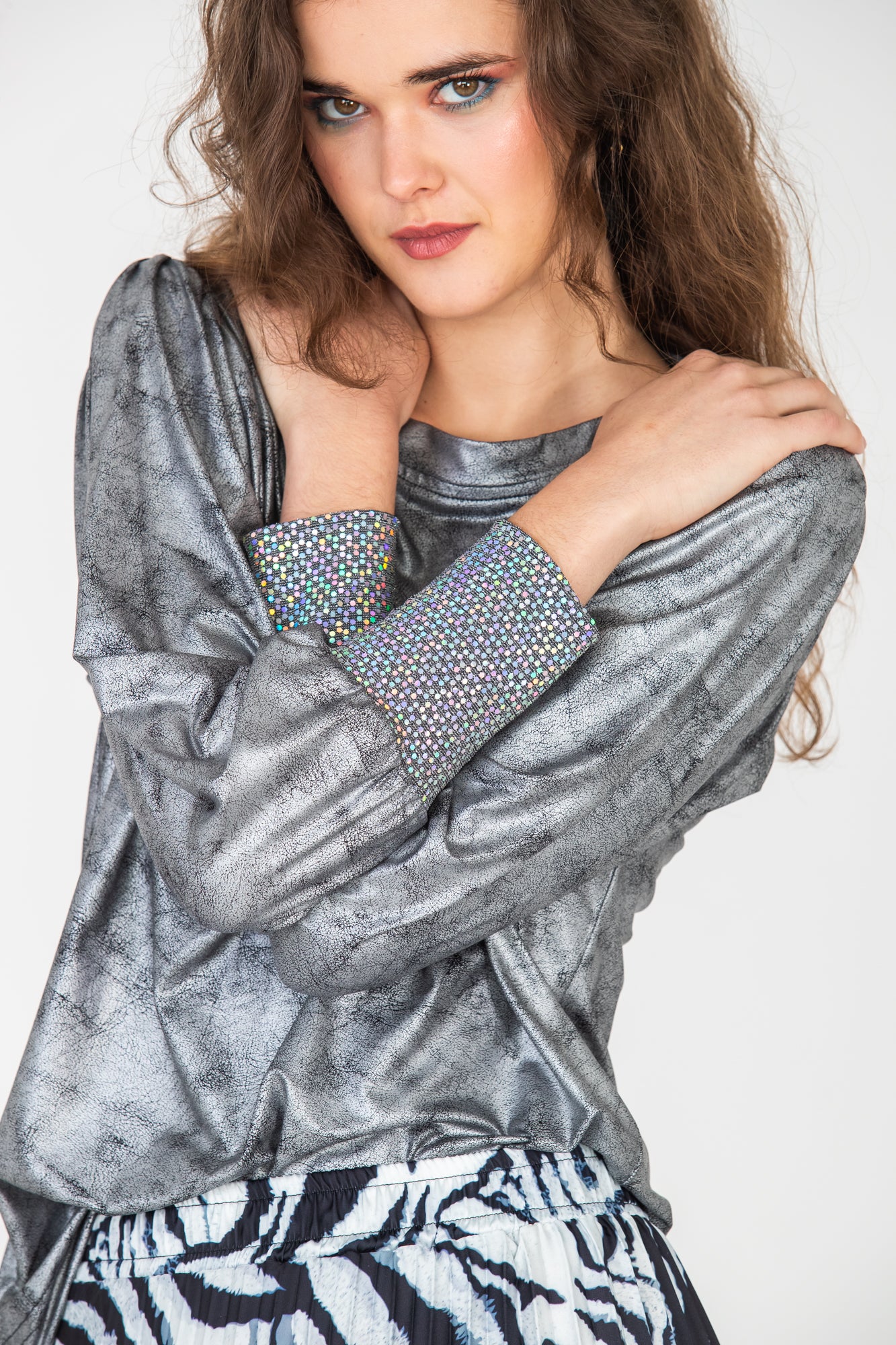 Paros Winter Puff Tee - Silver & Sequins