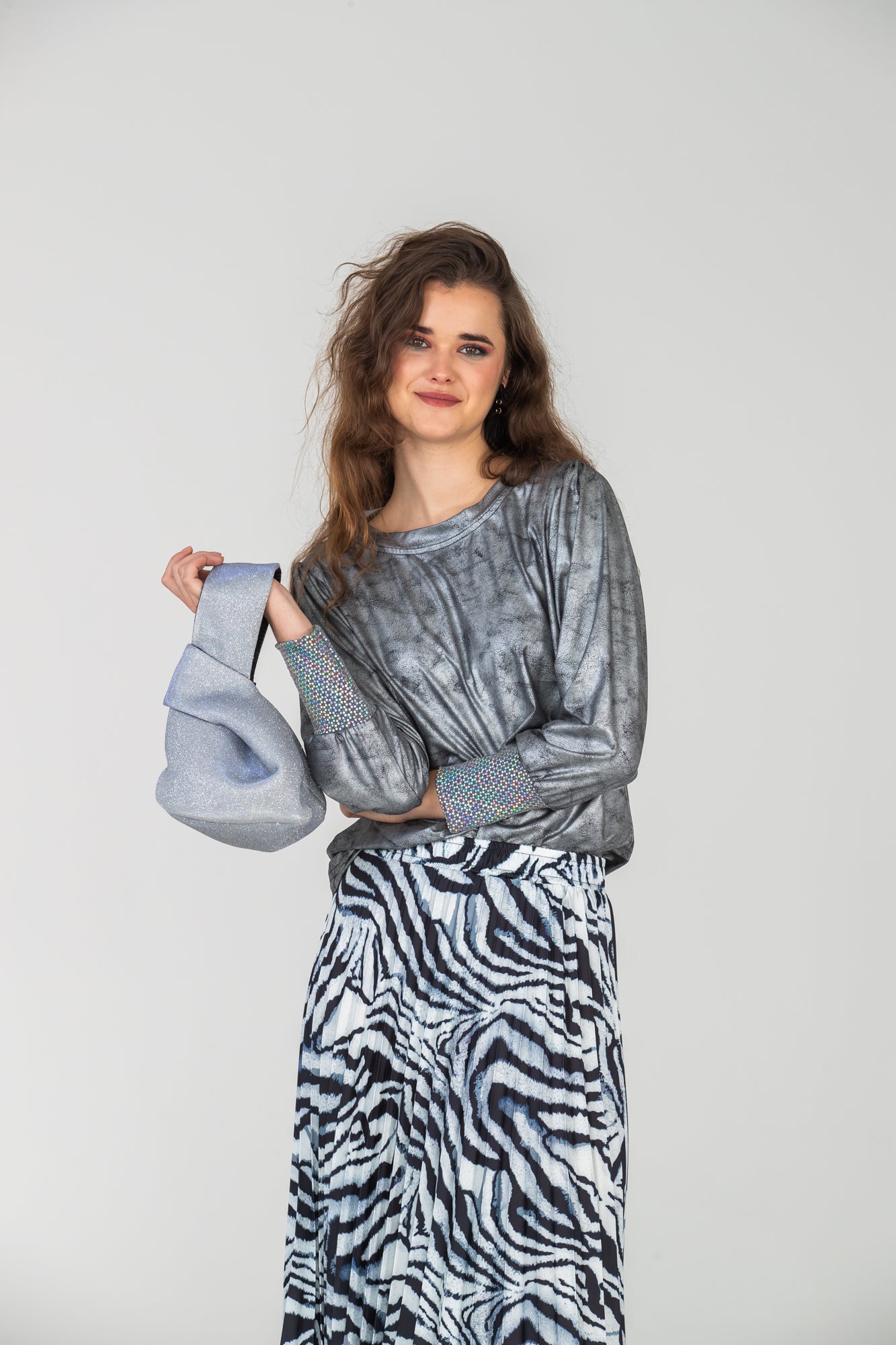 Paros Winter Puff Tee - Silver & Sequins