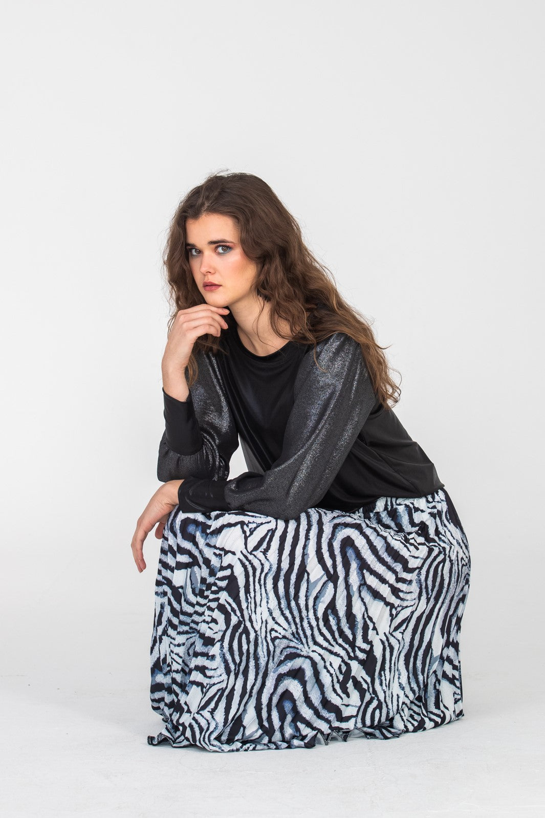 Paros Winter Puff Tee - Black Shimmer