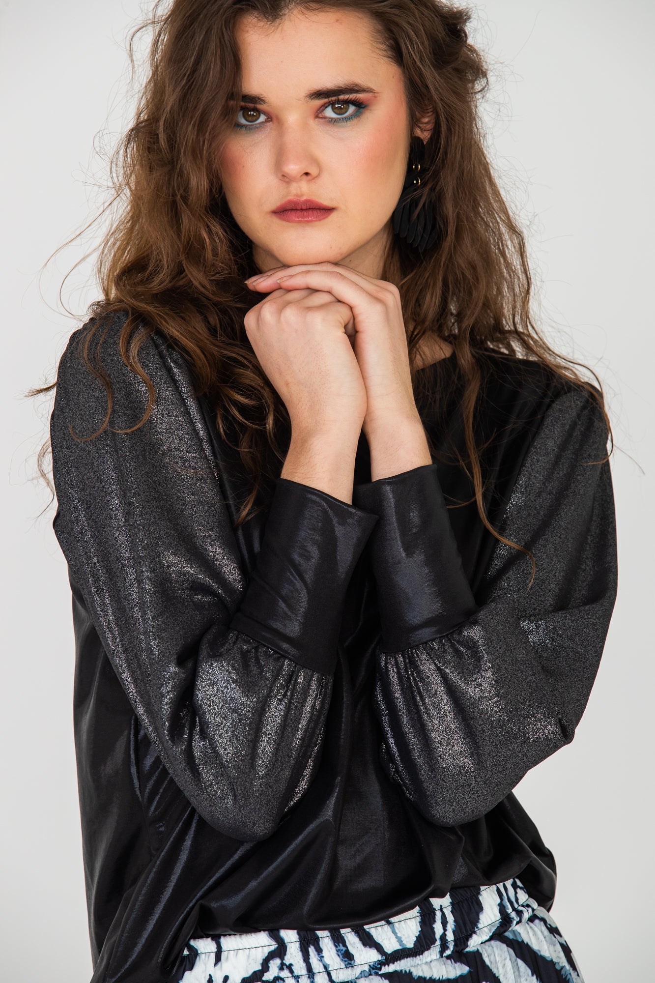 Paros Winter Puff Tee - Black Shimmer