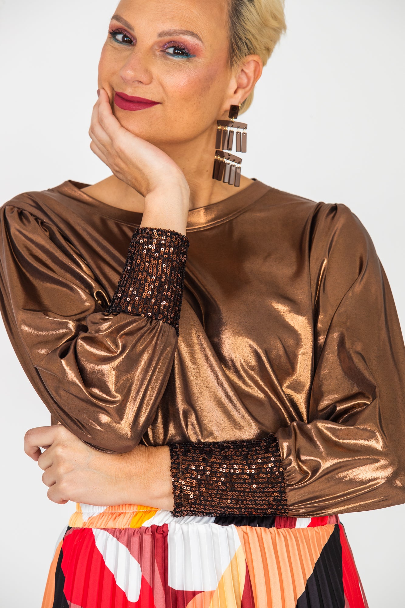 Paros Winter Puff Tee - Bronze & Sequins
