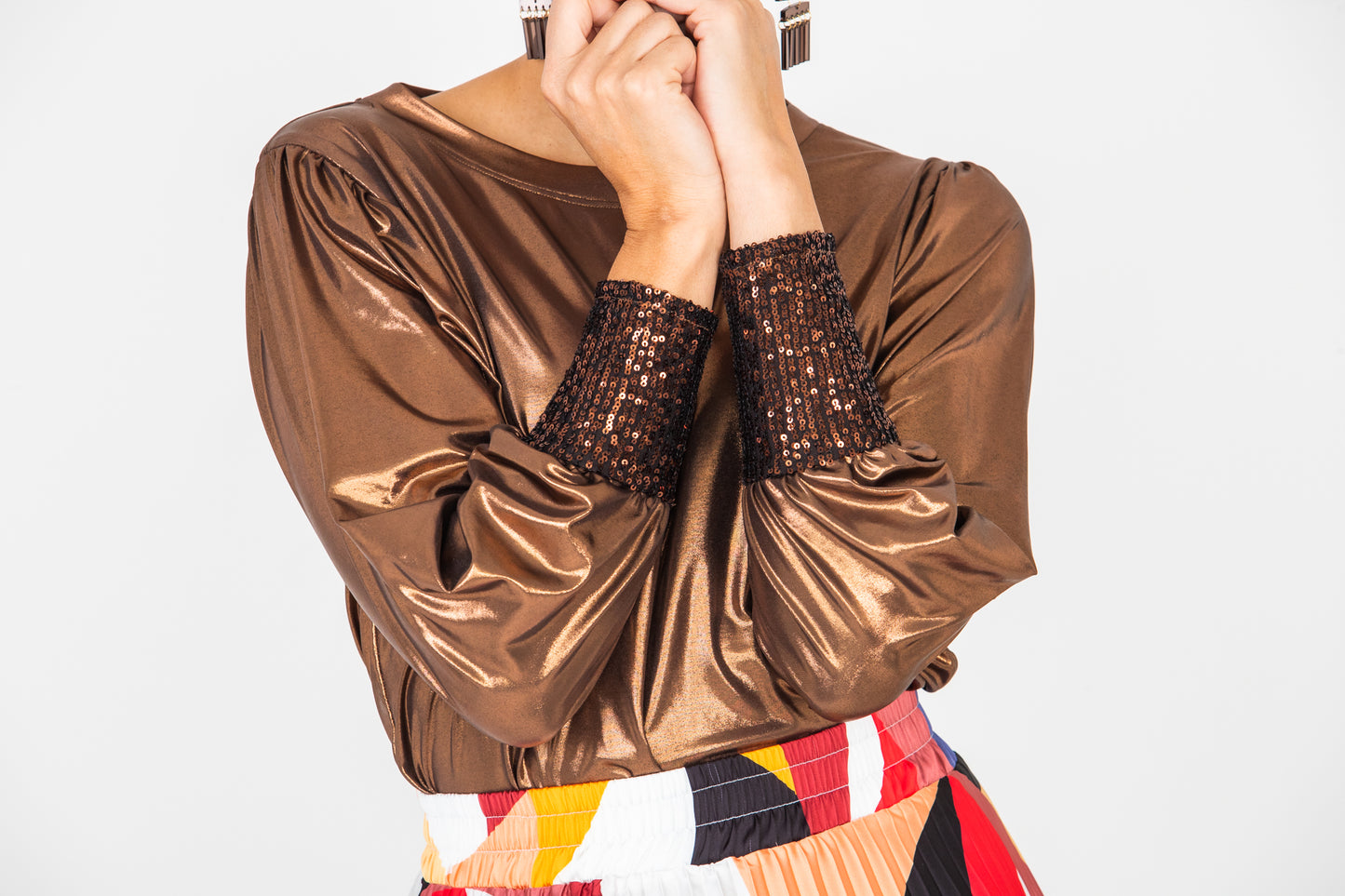Paros Winter Puff Tee - Bronze & Sequins