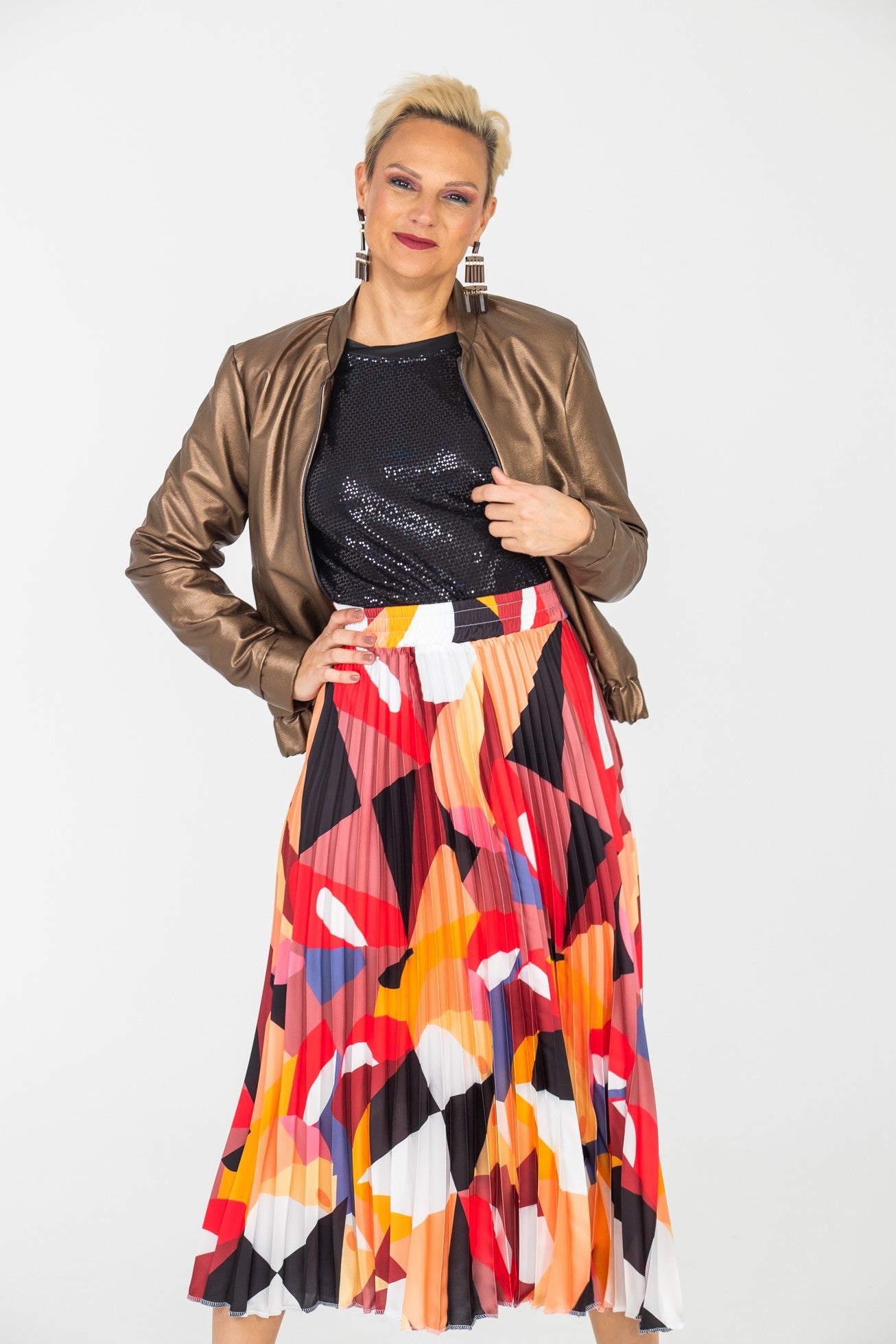 London Sunray pleated skirt - Abstract