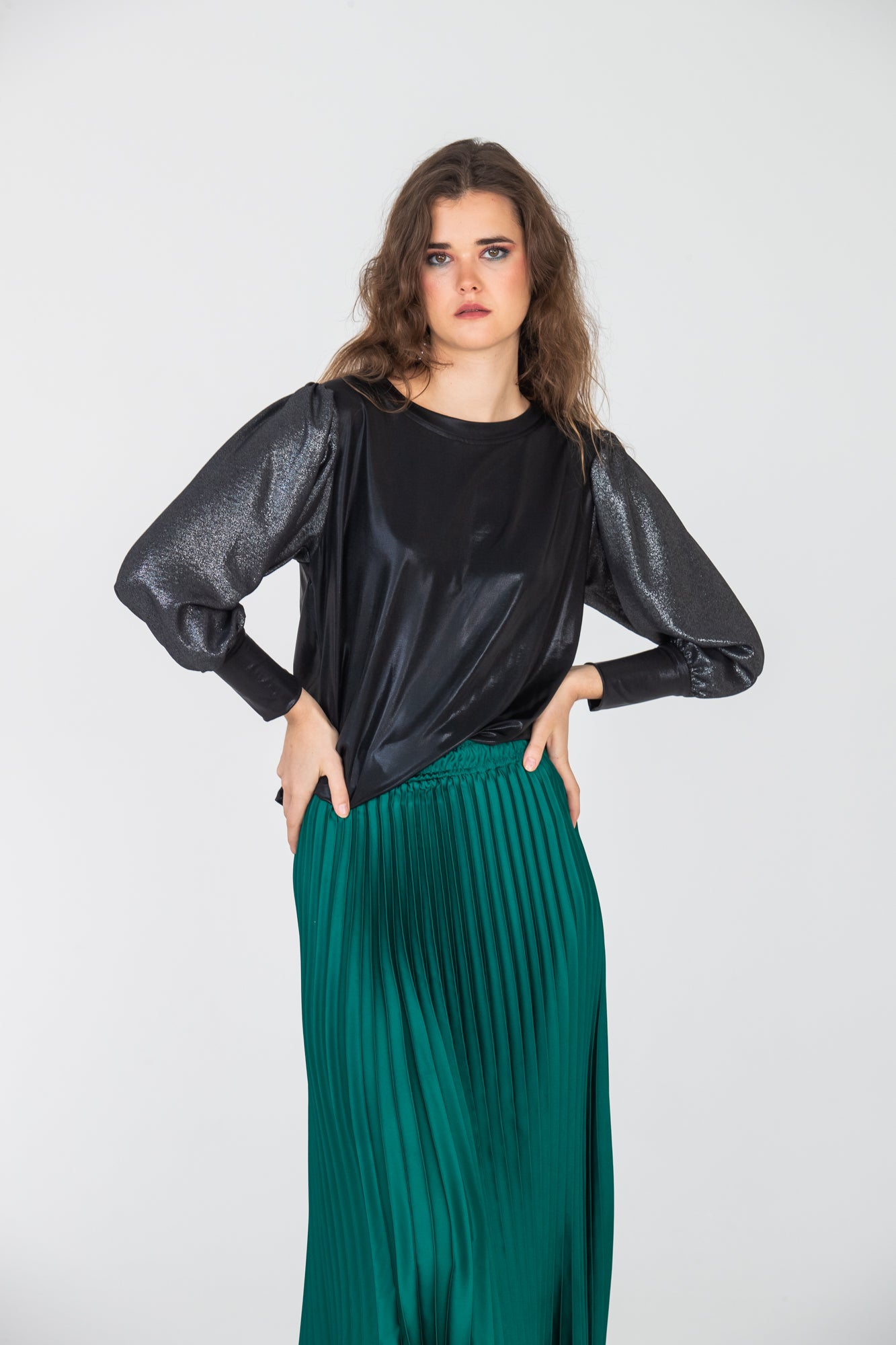 Paros Winter Puff Tee - Black Shimmer