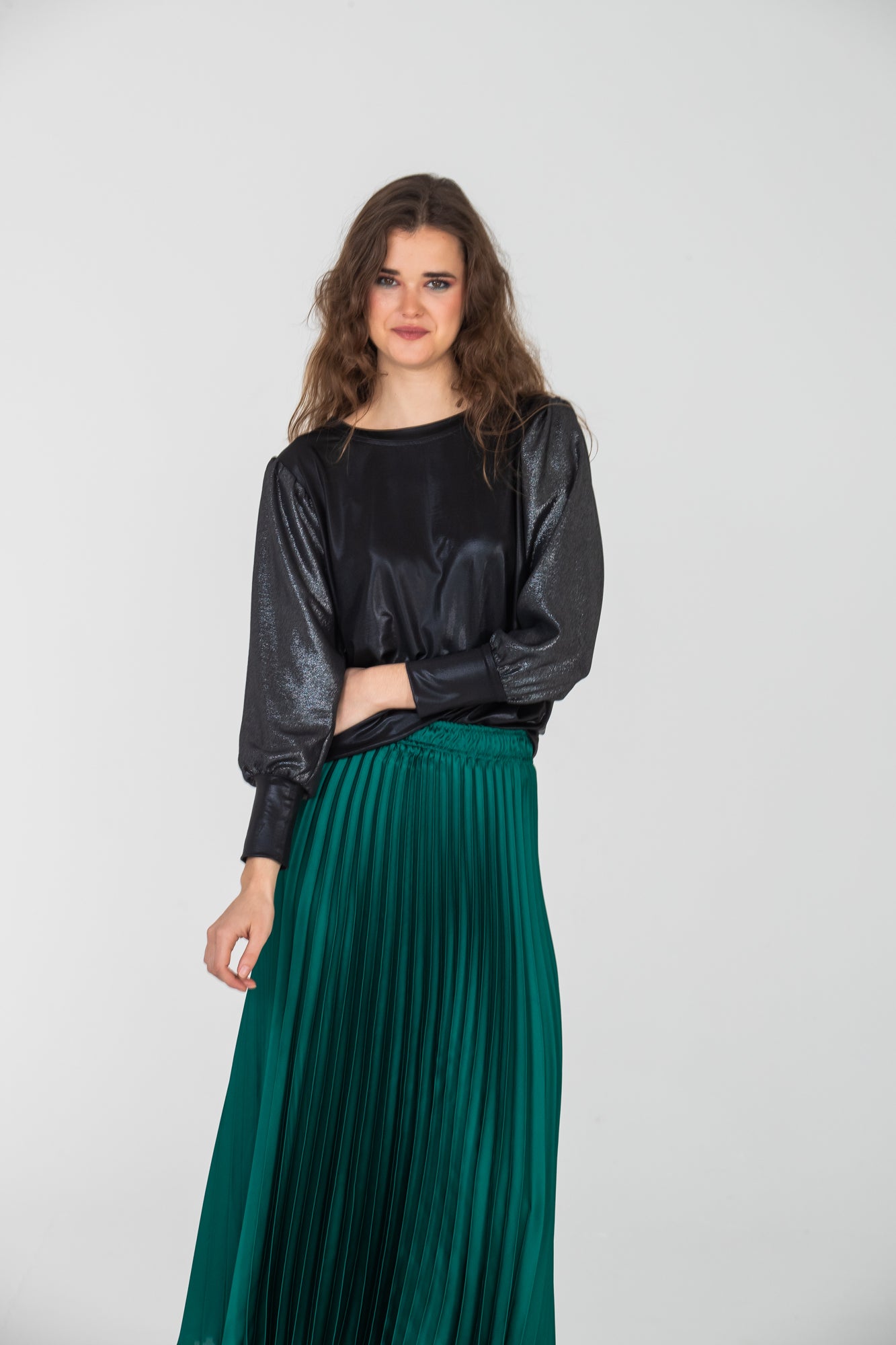 Paros Winter Puff Tee - Black Shimmer